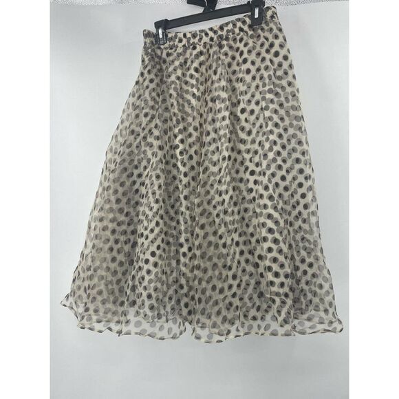 Anthropologie Dhruv Kapoor Kimmie Size Small Polka Dot A Line Midi Skirt - Picture 3 of 7